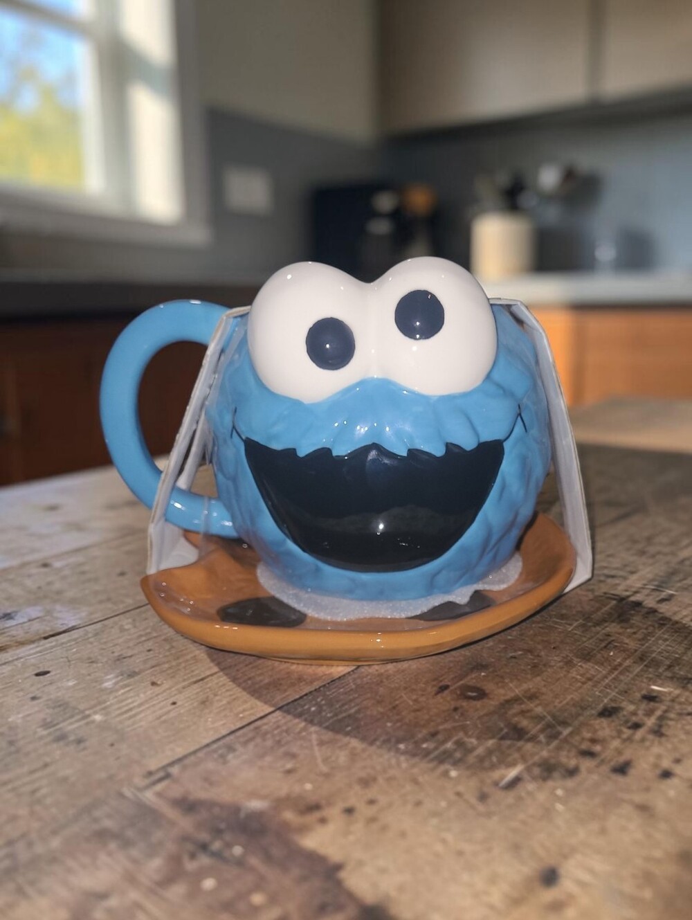 Cookie Monster Ceramic Mug with Cookie Plate
